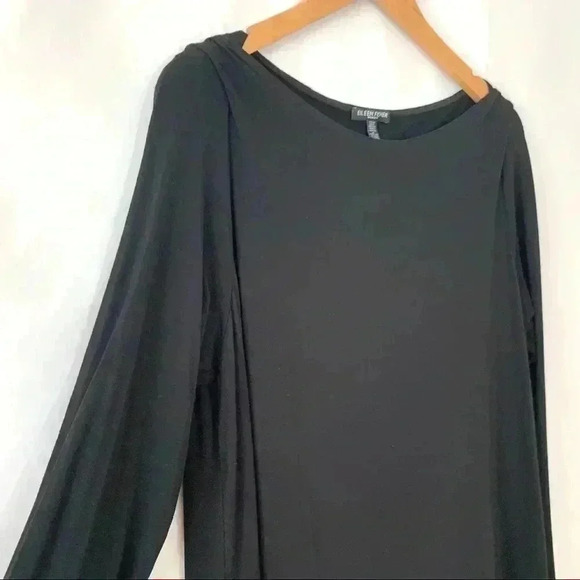 Eileen Fisher black long sleeve midi shift dress - Picture 2 of 6